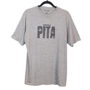 3/$20 Vintage Y2K R2 Randy Graphic Tee You're A PITA Grey Tshirt Mens Size Small